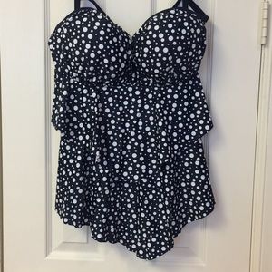 NWOT Tankini Polka Dot XXL Swimsuit Set